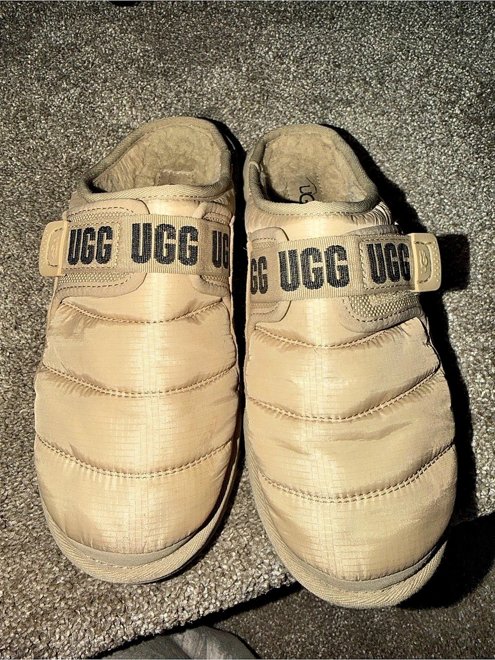 UGG Maxi Slide Logo Tan Boots